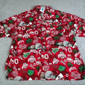 Ohio State Buckeyes Shirt Men 2XL Red Floral Aloha Print NCAA All Over Print AOP